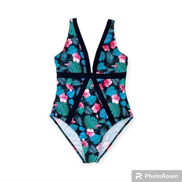 NWT Swimall Tropical Flower One Piece Swimsuit - Picture 2 of 10